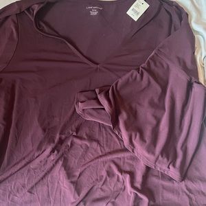 Lane Bryant Burgundy 3/4 Sleeve Top